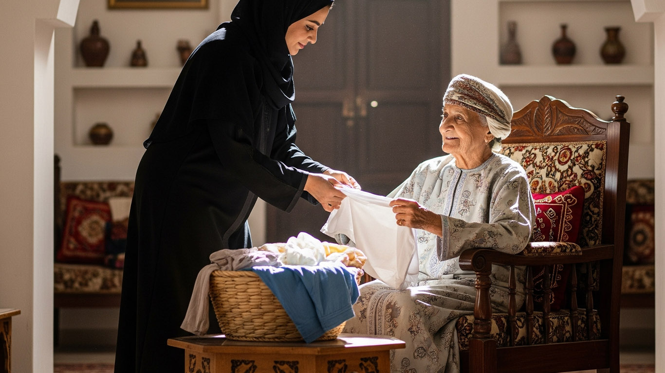 Caregiver assisting